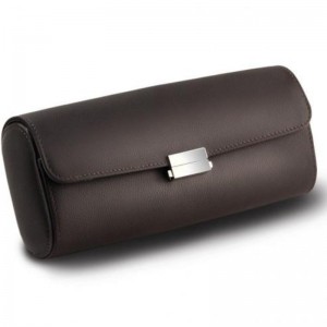 Scatola del Tempo Pochette Chocolate Leather Travel Case