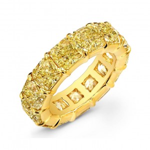 18K Fancy Yellow Diamond Eternity Band