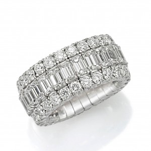 Picchiotti 3 Row Xpandable™ Emerald Cut Diamond Ring