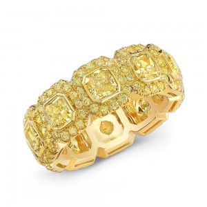 18K Fancy Yellow Diamond Eternity Band