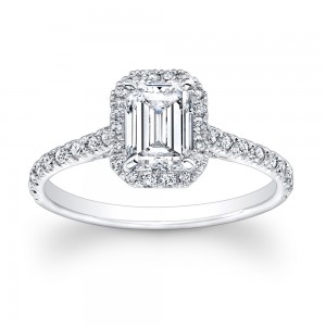 Platinum Emerald Cut Diamond Ring