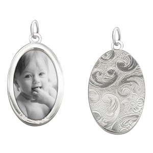 Oval Image Case Charm Half-Locket