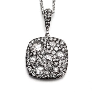 18K Diamond Square Pendant