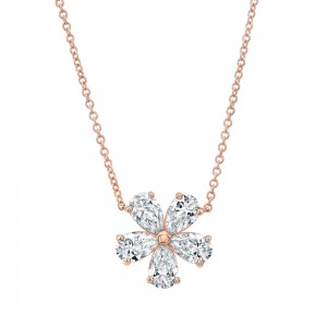 18K Diamond Flower Pendant