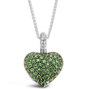 18K Reversible Tsavorite & Diamond Heart Pendant