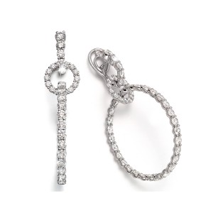 18K Circle Links Diamond Earrings