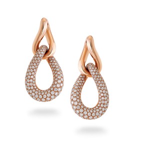 18K Rose Gold Diamond Earrings