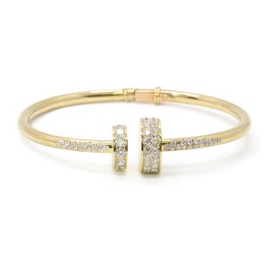 18K Diamond Open Cuff Bangle