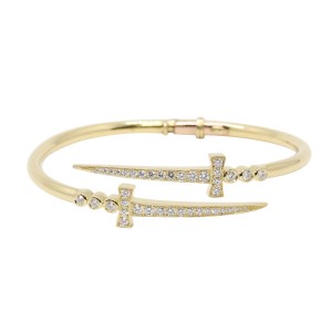 18K Diamond Dagger Open Cuff Bracelet