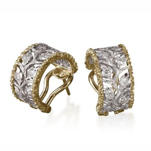 Buccellati Ramage Diamond Mini Hoop Earrings