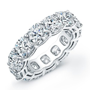 Platinum Cushion Diamond Eternity Ring