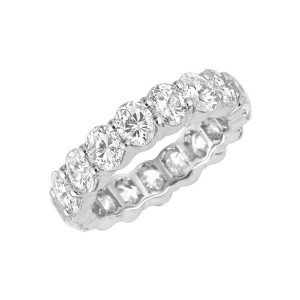 Gemlok© Platinum Oval Diamond Eternity Band