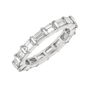 Gemlok© Platinum Diamond Baguette Eternity Band