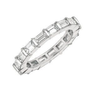 Gemlok© Platinum Diamond Baguette Eternity Band