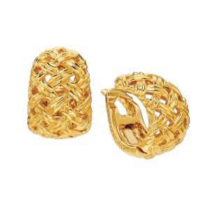 Jean Vitau Basket Weave Huggie Earrings