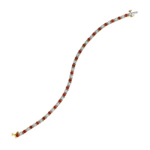 Gemlok© 18K Ruby and Diamond Line Bracelet