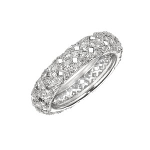 Jean Vitau Platinum Basket Weave Diamond Band