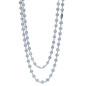 Platinum Diamond Long Necklace