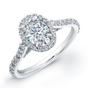 Platinum Oval Diamond Halo Ring