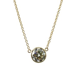 14K Round Brilliant Cut Diamond Pendant