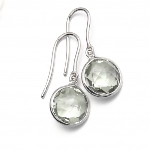 18K White Gold Prasiolite Drop Earrings