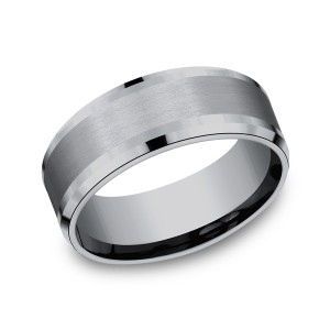 Grey Tantalum Comfort-fit wedding band