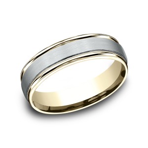 Two Tone Comfort-Fit Design Wedding Ring