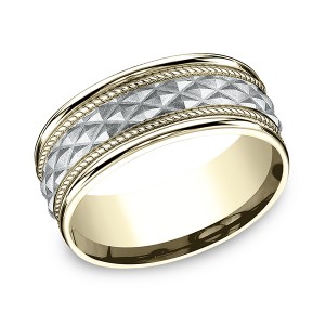 Two-Tone Comfort-Fit Design Wedding Band