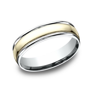 Two Tone Comfort-Fit Design Wedding Ring