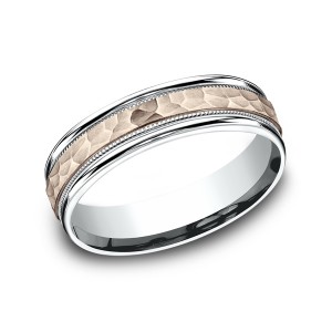 Two Tone Comfort-Fit Design Wedding Ring