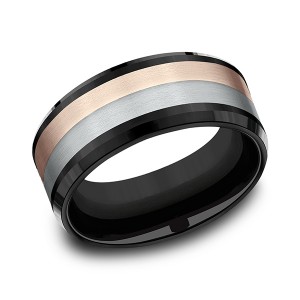 Ammara Stone Comfort-fit Design Wedding Band