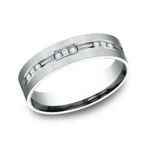 Comfort-Fit Diamond Wedding Band