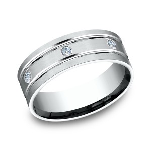 Comfort-Fit Diamond Wedding Band