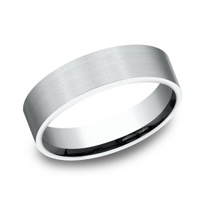 Comfort-Fit Design Wedding Band, Satin Finish