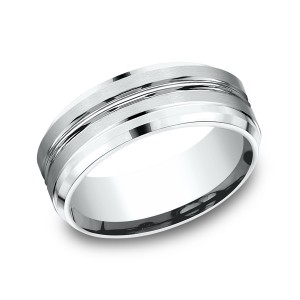 Comfort-Fit Design Wedding Ring, 8mm