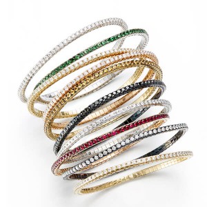 18K Expandable Diamond and Gemstone Bracelets