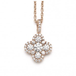 18K Rose Gold Diamond Pendant