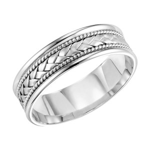 Platinum Braided Wedding Band