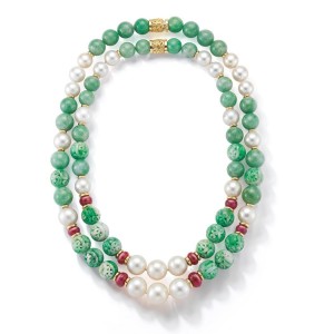 Seaman Schepps Jadeite & Gemstone Bead Necklace