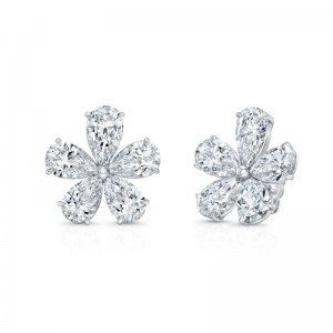 18K Diamond Flower Stud Earrings