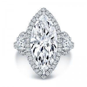 Marquise Diamond Halo Engagement Ring