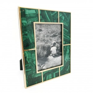 8x10 Malachite & 24K Gold Plated Frame