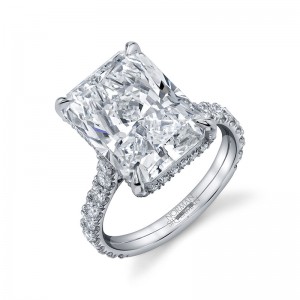 Platinum Radiant Cut Diamond Engagement Ring