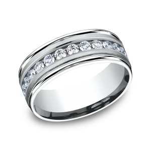 Comfort-Fit Diamond Wedding Band