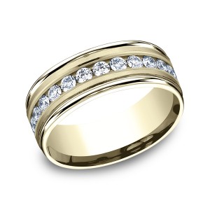 Comfort-Fit Diamond Wedding Band