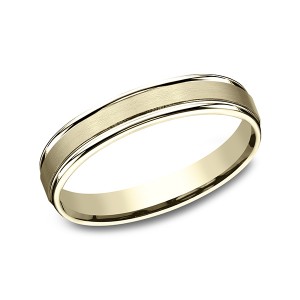 Comfort-Fit Design Wedding Band, Satin 4mm