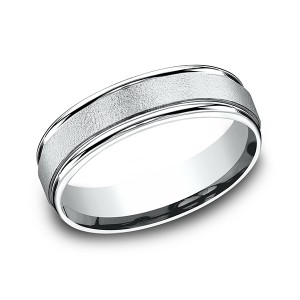 Comfort-Fit Design Wedding Band, Wired-Finish 6mm