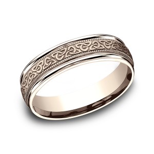 Comfort-Fit Design Wedding Band, Celtic Knot