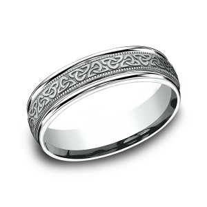 Comfort-Fit Design Wedding Band, Celtic Knot