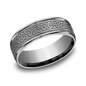 Tantalum Comfort-fit Design Wedding Band, Celtic Knot
